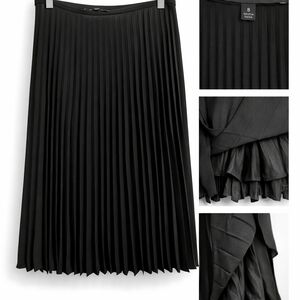 Anne Klein Black A-Line Pleated Skirt
